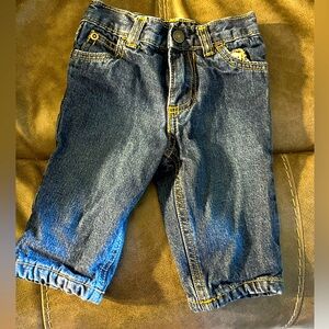 Set of 2 Carters Items: Romper and flannel lined jeans